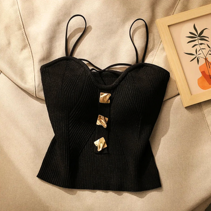 ELENA RIBBED CORSET TOP